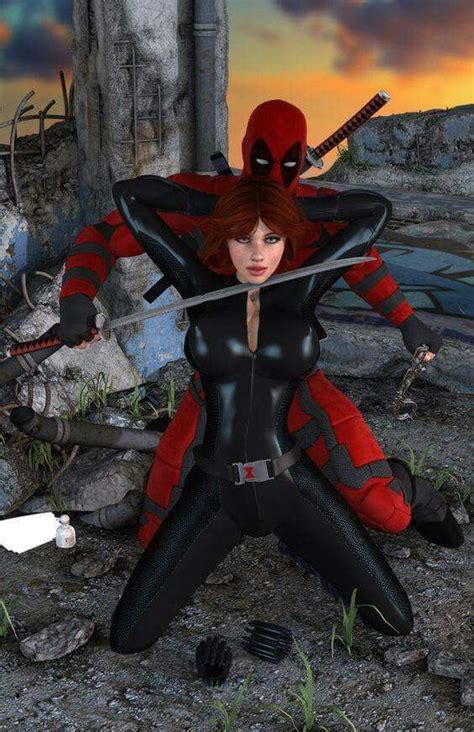 Deadpool And Black Widow Lady Deadpool Superhero Comic Character