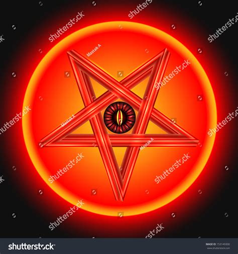 Eye Satan Metal Pentagram Vector Illustration Stock Vector Royalty