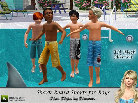 The Sims Resource Shark Board Shorts For Boys