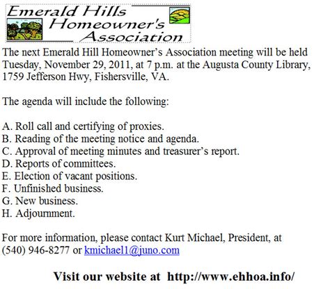 Hoa Annual Meeting Notice Template
