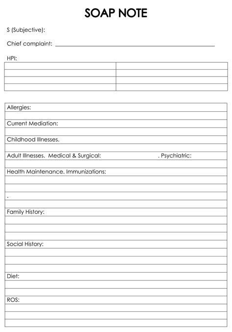 Counseling Soap Note Templates Free PDF Printables Printablee Notes Template Soap Note