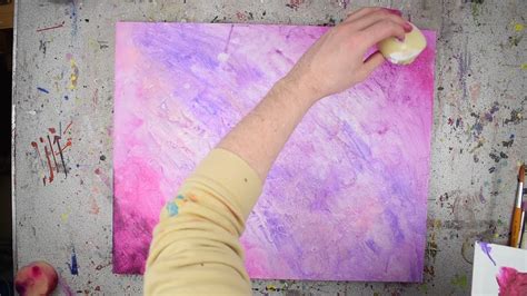 Abstract Acrylic Painting Using A Sponge Youtube