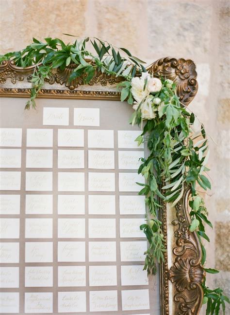 Greenery Garland on Framed Seating Chart | Best Greenery ...