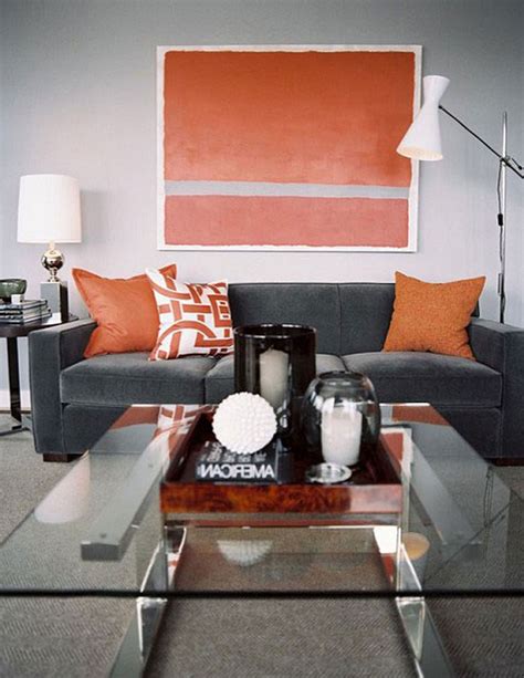 Orange And Grey Living Room Decor Decorhj