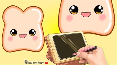 Cómo Dibujar Una Rebanada De Pan Kawaii Tablet Digital Manualidades