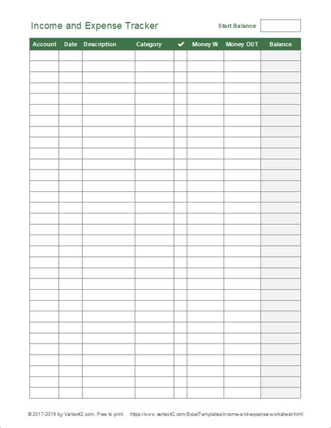 Income And Expense Sheets For Excel Noredcreations