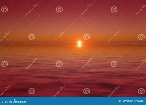 Seascape With A Beautiful Sunset Over The Water Stock Photo Image Of