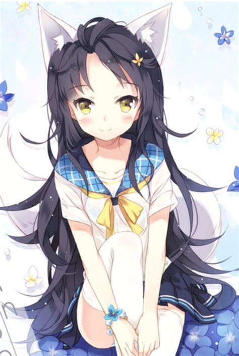 Anime Girl Neko Black Hair Cat Ears ß∇₭€₥⊗∏∅ Pinterest