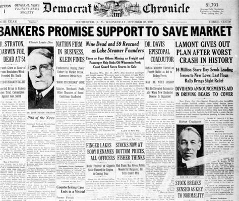 The Great Depression Newspaper Headlines From The 1929 Stock Market Crash Click Americana