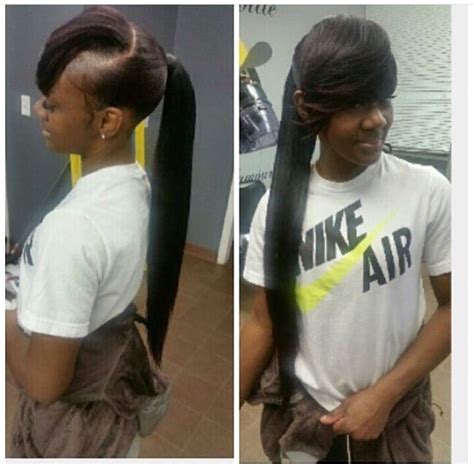 The swoop was not easy so give y. Invisible ponytail with side bang | HairWeaveKilla ...