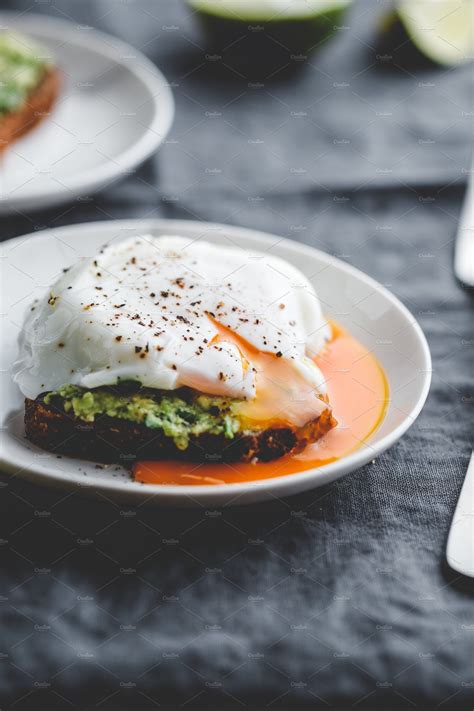 Avocado Sandwich With Poached Egg By Edalins Store On Creativemarket