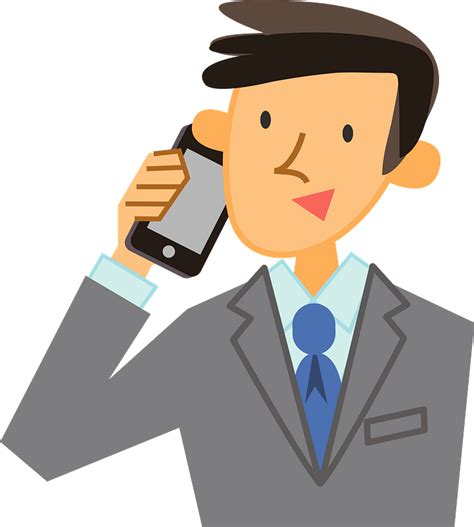 Robert Businessman Is Talking On The Mobile Phone Clipart Free