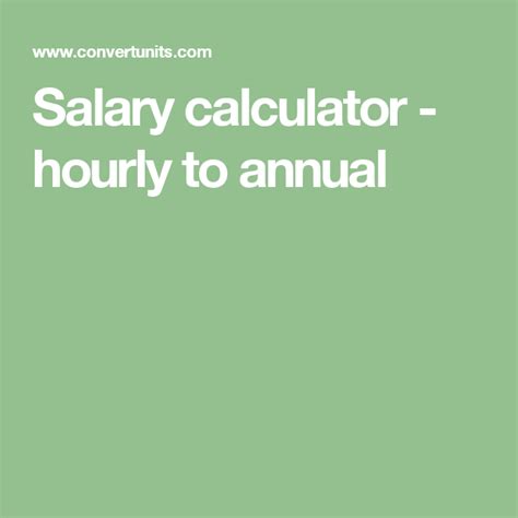 Salary Calculator Hourly To Annual Salary Calculator Salary