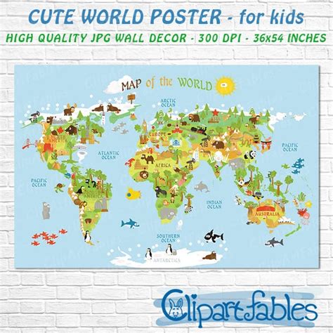 World Map For Kids Printable