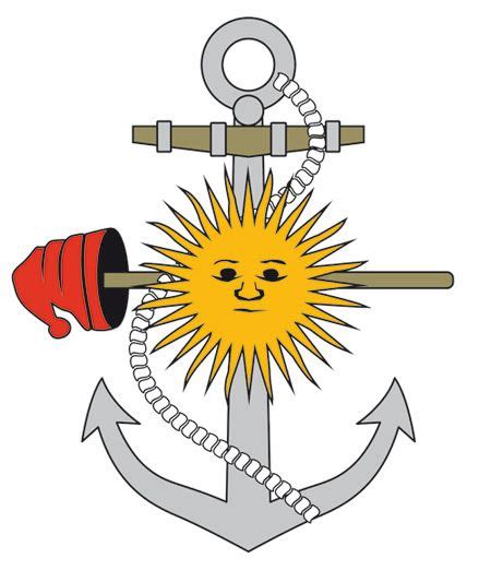 An Anchor With A Smiling Face And A Red Hat Hanging From Its Side
