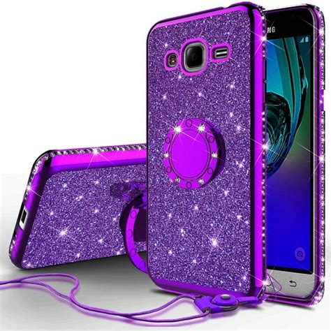 Glitter Cute Ring Stand Phone Case For Samsung Galaxy J3vj3skyj36v