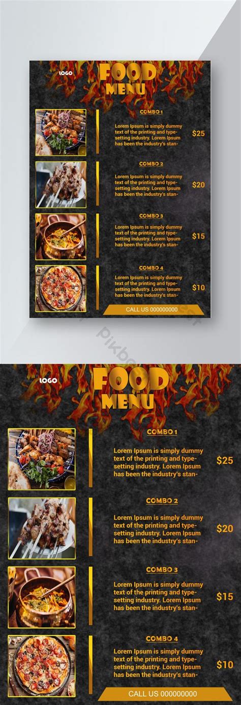 Very Special Food Menu Flyer Template Psd Free Download Pikbest