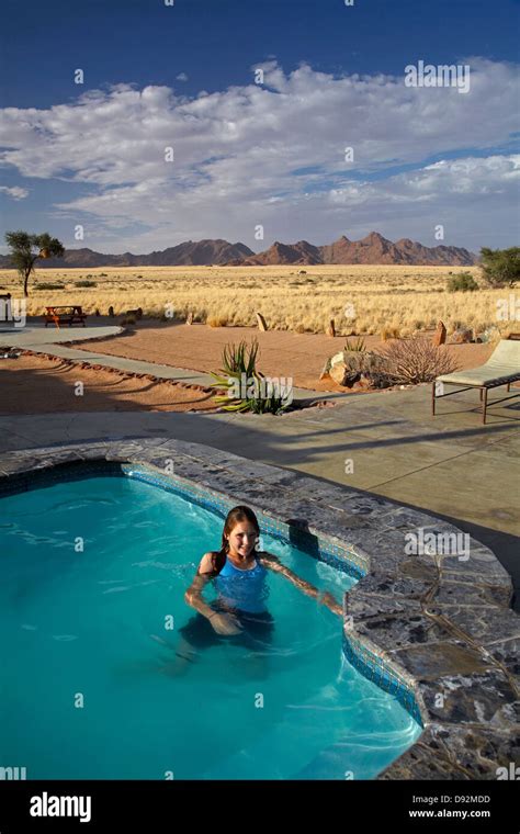 Swimming Pool At Desert Camp Sesriem Namib Desert Namibia Africa