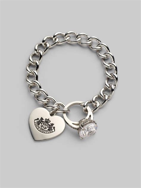 Juicy Couture Engagement Ring Charm Bracelet In Silver Lyst