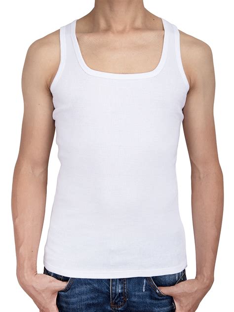 LELINTA Mens Tank Tops 100 Cotton A Shirt Ribbed Pack Undershirt Gray