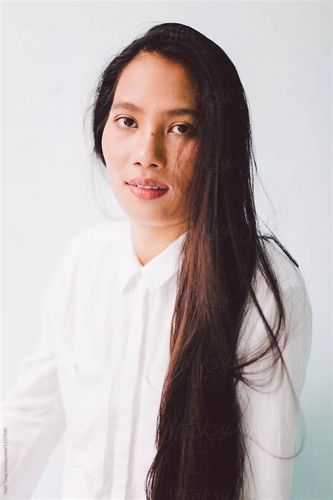Beautiful Asian Young Woman Portrait By Nabi Tang