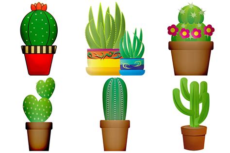 Cactus Illustrations Clip Art 246548 Illustrations Design Bundles