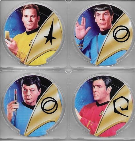 Star Trek The Original Series Crew Multi Lighted Coaster Set Of 4 New