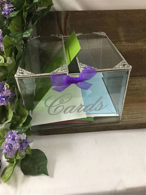 Glass Card Box Wedding Card Box With Slot Reception Card Card Box
