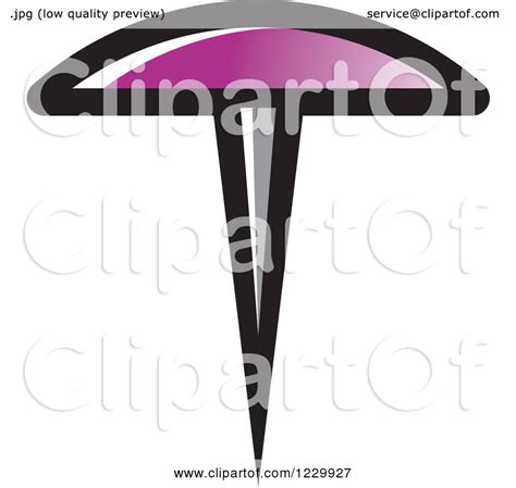Clipart Of A Purple Push Pin Icon Royalty Free Vector Illustration By