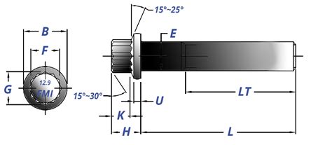 Metric 12 Point Flange Bolt Dimensions Aft Fasteners