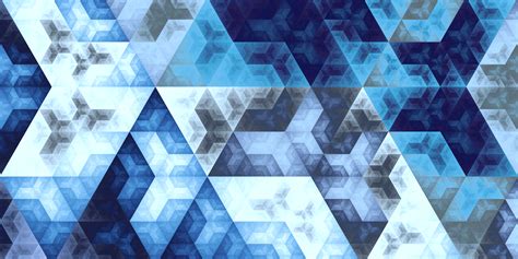 Wallpaper Digital Art 3d Symmetry Blue Fractal Hexagon Triangle Pattern Texture