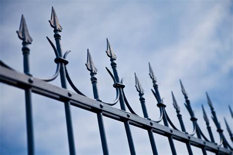 Spiked Fence Stock Photo Image Of Diagonal Spear Spikes 3154334