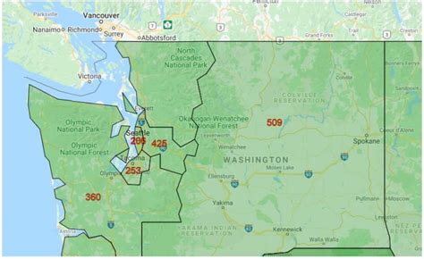 Washington Area Codes - All City Codes