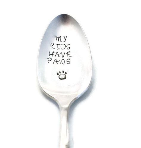 Stamped Spoon My Kids Have Paws T For Dog Lover Vintage Etsy