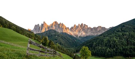 Landscape In Santa Maddalena Or St Magdalena Isolated On White