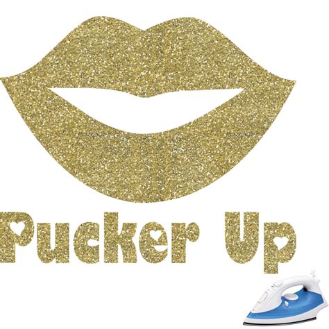 Lips Pucker Up Glitter Iron On Transfer Up To 15x15 Youcustomizeit