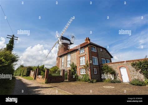 Windmill At Weybourne North Norfolk Uk Now Forming Part Of A House
