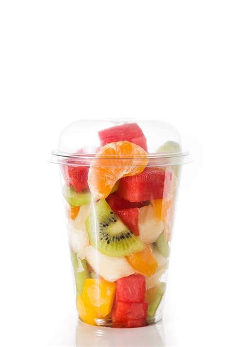 Fresh Cut Fruit In A Plastic Cup Stock Image Image Of Fruit Salad