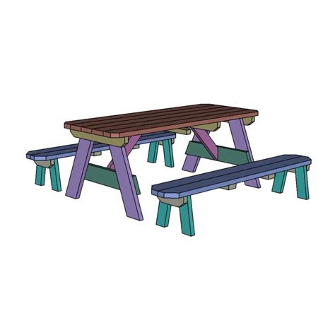 Picnic Table With Detached Benches Plans Wilker Dos