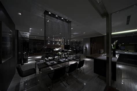 Modern Black Interior Design For Dining Room
