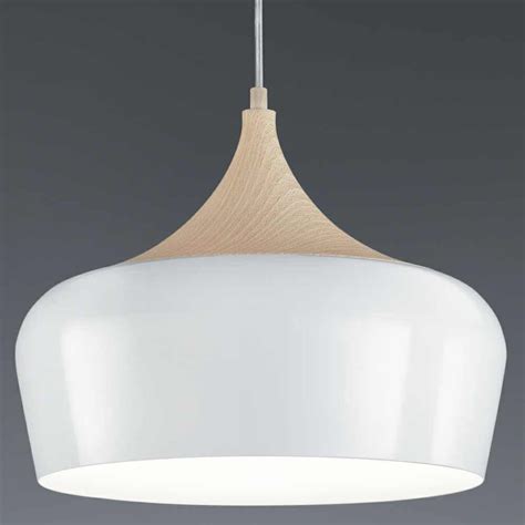 Nabab White And Wood Effect Pendant Ceiling Light