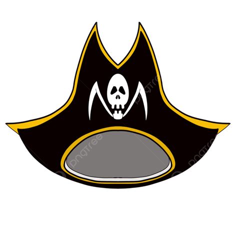 Pirate Hats Clipart Png Images Black Pirate Hat With Yellow Side Knife