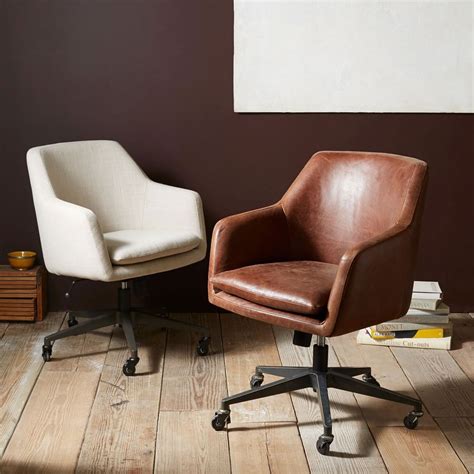 Helvetica Leather Office Chair West Elm Office Chair Design Home