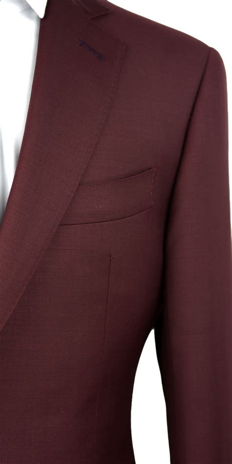 Classic Burgundy Custom Wool Suit