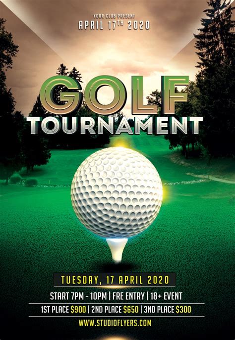 Free Printable Golf Tournament Flyer Template
