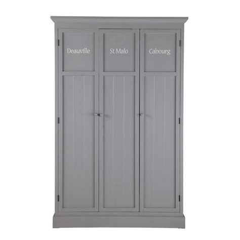 Shop mirrored and sliding styles here. Wooden wardrobe in grey W 125cm Newport | Maisons du Monde