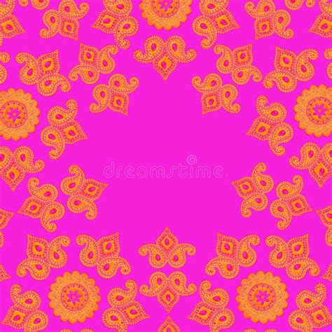 Traditional Pattern With Indian Motif Design Stock Illustration