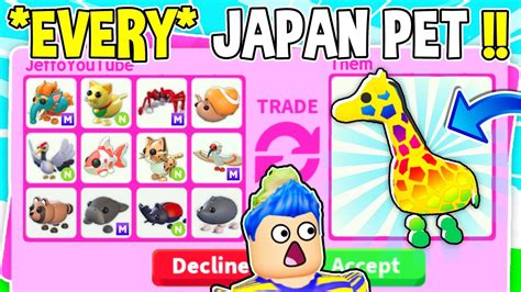 Trading Every Japan Egg Pet In Adopt Me Roblox Adopt Me Trading