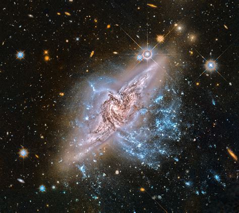 Overlapping Galaxies Ngc 3314 Variant Edited Hubble Space Flickr