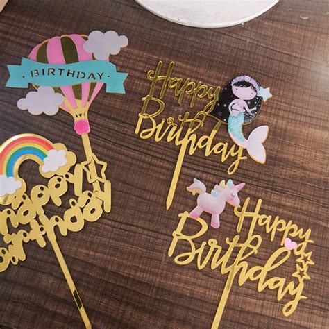 See more ideas about flamingo cake, flamingo birthday party, flamingo birthday. Gold Acrylic Happy Birthday Cake Topper Unicorn Flamingo ...
